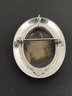 VINTAGE STERLING SILVER CARVED MOTHER OF PEARL CAMEO BROOCH / PENDANT