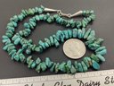 VINTAGE NATIVE AMERICAN STERLING SILVER TURQUOISE CHUNK NECKLACE