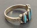 VINTAGE BELL TRADING POST NATIVE AMERICAN STERLING SILVER TURQUOISE RING