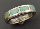 VINTAGE BELL TRADING POST NATIVE AMERICAN STERLING SILVER INLAID TURQUOISE RING