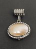 SOUTHWESTERN STERLING SILVER CAROLYN POLLACK MOTHER OF PEARL HOOK PENDANT