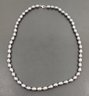 VINTAGE BAROQUE GRAY TAHETIAN PEARL NECKLACE W/ STERLING SILVER CLASP