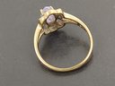 GOLD OVER STERLING SILVER AMETHYST & DIAMOND RING