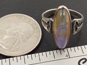 VINTAGE STERLING SILVER DRAGONS BREATH GLASS RING
