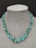 VINTAGE NATIVE AMERICAN STERLING SILVER TURQUOISE CHUNK NECKLACE