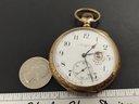 ANTIQUE 1904 GOLD FILLED ELGIN POCKET WATCH 16s GRADE 211 DUAL HOUR TIME ZONE