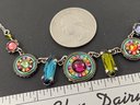 BEAUTIFUL DESIGNER SIGNED FIREFLY NECKLACE WITH COLORFUL SWAROVSKI CRYSTALS