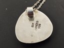 VINTAGE MEXICAN STERLING SILVER MULTI STONE PENDANT NECKLACE