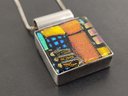 VINTAGE STERLING SILVER DICHROIC GLASS PENDANT NECKLACE
