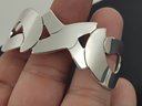 VINTAGE MEXICAN STERLING SILVER OXO HUGS & KISSES CUFF BRACELET
