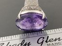 BEAUTIFUL STERLING SILVER APPROX. 19.0ct AMETHYST & WHITE TOPAZ RING