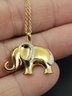 VINTAGE DESIGNER ROSS SIMMONS GOLD OVER STERLING SILVER NECKLACE WITH ELEPHANT PENDANT