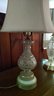 2 Glass Lamps W/shades - Both 24'H