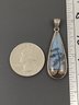 VINTAGE STERLING SILVER REAL BUTTERFLY WING SCENE PENDANT