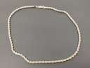 VINTAGE STERLING SILVER TWISTED ROPE CHAIN NECKLACE