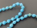DESIGNER CHAN LUU FACETED TURQUOISE BEADED NECKLACE W/ SILVER CHARMS