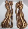 Pair Of Elegant Painted Plaster Wall Hanging Statues Female Water Bearers      MGA/E5