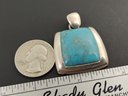 VINTAGE STERLING SILVER TURQUOISE PENDANT