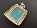 VINTAGE STERLING SILVER TURQUOISE PENDANT