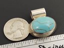 VINTAGE MEXICAN STERLING SILVER TURQUOISE PENDANT