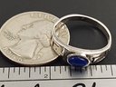 VINTAGE STERLING SILVER LAPIS CABOCHON RING