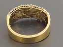 VINTAGE 3 TONE GOLD OVER STERLING SILVER FANCY LINK STYLE RING