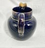Vintage Cobalt Blue Ceramic Water Pitcher