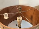 Pair Of Traditional Bronze Buffet Lamps With New Round Shades