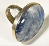 Large Labradorite Sterling Silver Cabochon Ring Size 7.5