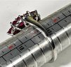 Sterling Silver Genuine Ruby Floral Form Ladies Ring Size 6.75