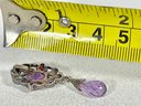 Very Pretty Sterling Silver And Amethyst Pendant
