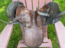 Custom Vintage Leather Exercise Saddle, Stirrups & Straps. Saddle Is From Bob Ross, Vista CA.