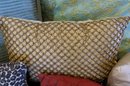 Mixed Lot Of Various Sized Throw Pillows Including Pier 1, Some Zippered
