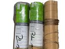 Three 96 X 96 Tan Vinyl Rollup Shades - 2 Of The 3 Shades Are New In Original Packaging, 1 Has Been Opened
