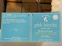 NEW! Pottery Barn Kids ABC Blocks In Canvas Drawstring Bag & 20 Piece Sam & Sarah Wooden Story Blocks In Box