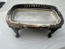 Victorian Inspired Silver Plate Clawfoot/lionhead Butter Dish