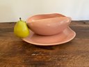 MCM Russel Wright Steubenville Coral Pink Large Fruit Bowl & Large Platter