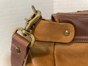 Leather Messenger Bag With Removable Shoulder Strap & Brass Details