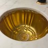 A Calacatta Monet Marble Top Wet Bar - Sherle Wagner Gold Sink - Uppers And Lowers - Delivery Available