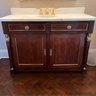 An Elegant Antique Empire Mahogany Commode Converted Vanity - Stone Top - Delivery Available