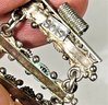Antique Middle Eastern Sterling Silver And Turquoise Link Bracelet Fancy 8'