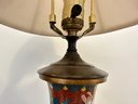Vintage Cloisonne Asian Table Lamp With Shade