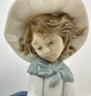 3 Vintage Lladro Girls With Flowers Porcelain Figurines, Spain