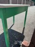 Green And White Table With Storage Drawer