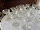 Set Of Fifteen Cut Crystal Champagne Coupe Glasses