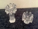 Thick Glass Candle Holder Set Of 2