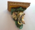 Ornate Elephant Wall Shelf Sconce