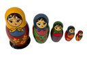 Set Of 5 Stacking Dolls Made In The USSR, The Tallest Doll Measures 6.