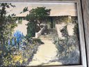 Vintage Hand-colored Photograph, Home & Garden With Cat