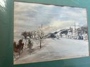 Martin Saykin Original Watercolor Snowy Scene